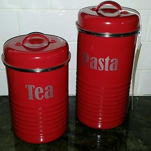New Typhoon Vintage Kitchen Red Pasta & Tea Canister
